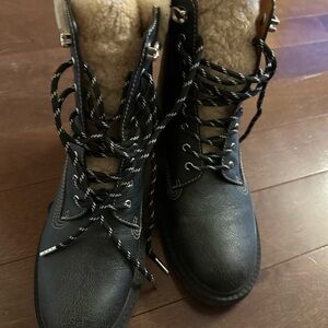 COACH Fur-Lined Leather Boots US 8